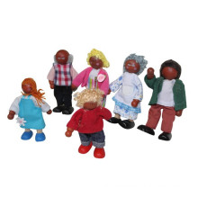 Happy Family Series Black Farmer Family Wooden Doll Toy